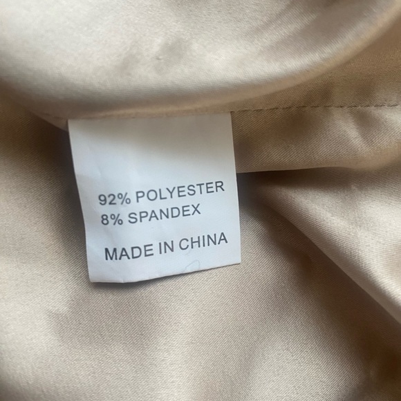 Oh POLLY Beige Satin Lace Slip Nightgown Lingerie Sexy Cocktail Bodycon Dress 4 - Picture 6 of 8